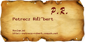 Petrecz Róbert névjegykártya