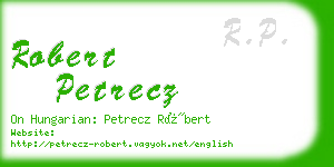 robert petrecz business card